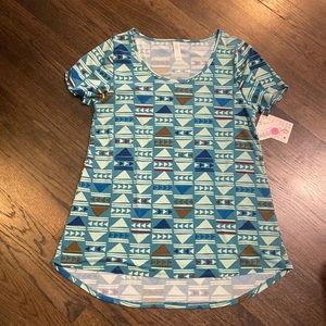 COPY - LuLaRoe Classic T Small S NEW NWT Blue Green Geometric Triangles